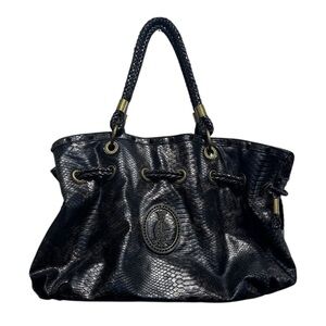 Vintage Y2k Christian Audigier Extra Large Snakeskin Bag